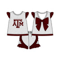Go Team Dotted Bow Shorts Set