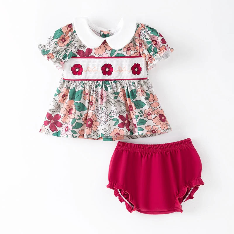 Scarlet Floral Diaper Set