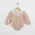 Gingham Fall Smocked Bubble