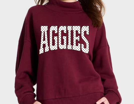 Maroon Mock Neck Sweatshirt